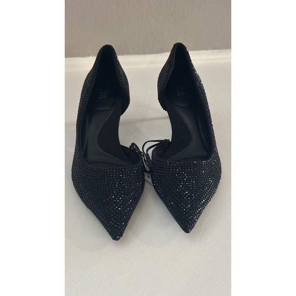Zara Rhinestone Pumps Pointed Stiletto Heels Party Evening Shoes - Picture 2 of 9